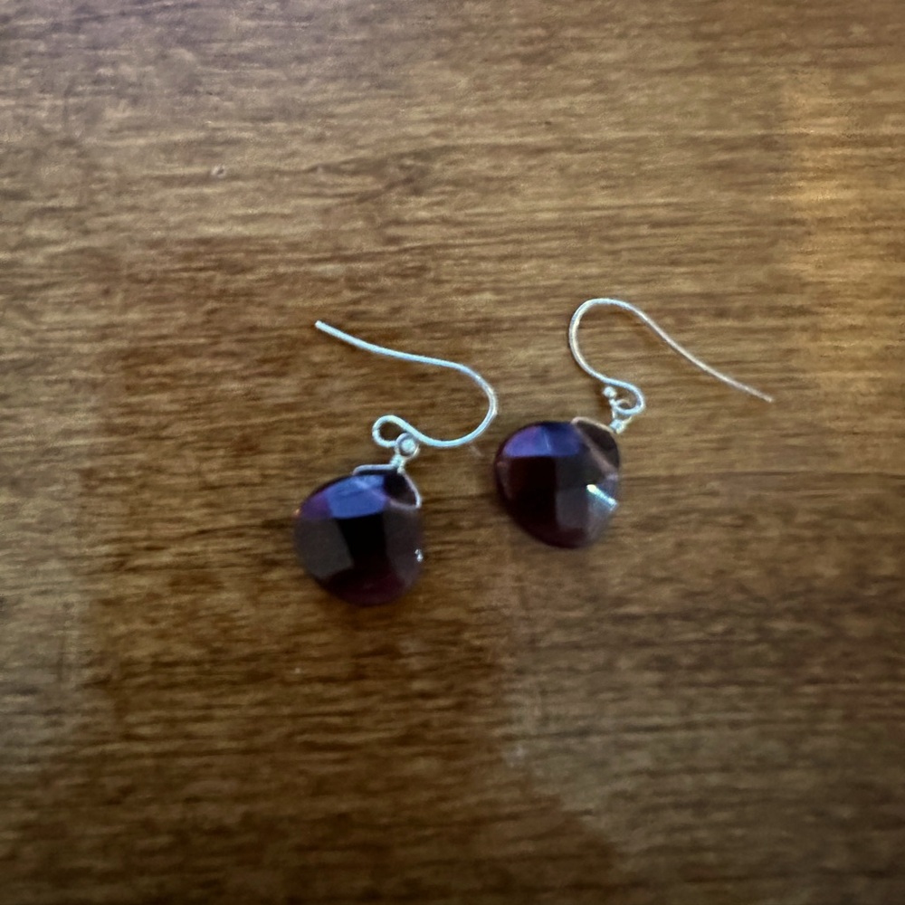 Merlot colored crystal drop earrings
